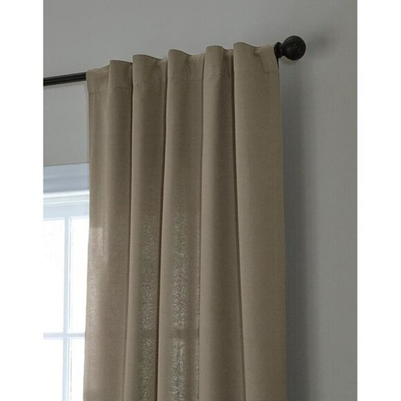 allen + roth 84-in Tan Polyester Light Filtering Back Tab Single Curtain Panel - Picture 2 of 4